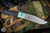 Enrique Pena Custom Fixed Blade Turquoise Micarta 3.5" Hand Rubbed