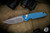 ProTech Custom TR-3 001 Blue/Gold Fish Scale Titanium Automatic Knife 3.5" Damasteel (Preowned)