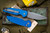 Protech TR-3 Tactical Response Blue Grooved Automatic Knife Button 3.5" Blasted 