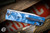 Medford Antik Front Flipper Folding Knife Blue Stained Glass Sculpted Titanium 3.75" Drop Point 