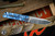Medford Antik Front Flipper Folding Knife Blue Stained Glass Sculpted Titanium 3.75" Drop Point 
