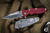  Rick Hinderer Knives Eklipse 3.5" Harpoon Tanto Knife - Red G10, Stonewash