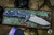 (Preowned) Rick Hinderer Knives XM-18 3.5" Slicer Knife Blue Textured Titanium, Battle Blue