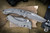 Microtech Amphibian Ram-LOK Folding Knife Fluted Natural Grey Aluminum 3.9" Apocalyptic Stonewash 137RL-10APFLNC