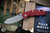 Rick Hinderer Knives XM-18 3.5" Skinner Folding Knife Red G10, Battle Blue Titanium