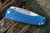 (Preowned) Medford Slim Midi Folding Knife Left Hand Blue Titanium 3.25" Tanto Tumbled