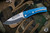 (Preowned) Medford Slim Midi Folding Knife Left Hand Blue Titanium 3.25" Tanto Tumbled