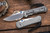 Left Hand-Chris Reeve Knives Small Inkosi Folding Knife Titanium/Blue Accents 2.8" MagnaCut Drop Point Stonewash SIN-1001