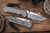 Left Hand-Chris Reeve Knives Small Inkosi Folding Knife Sandblasted Titanium, Blue Accents 2.8" MagnaCut Tanto Stonewash SIN-1043
