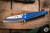 PREOWNED-Medford Nosferatu Flipper Button Lock Folding Knife Blue Titanium 3.5" S45VN Stonewash