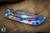 Spartan Blades Custom Harsey Folder Knife Rainbow "Hawaiian" Titanium 3.25" Damascus Drop Point