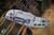 Hinderer Knives XM-18 3.5" Bowie Non Flipper Folding Knife White G10 Purple Accents Stonewash 
