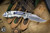 Hinderer Knives XM-18 3.5" Bowie Non Flipper Folding Knife White G10 Purple Accents Stonewash