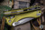 Microtech Amphibian Ram-LOK Folding Knife Fluted OD Green Aluminum 3.9" Apocalyptic Stonewash Serrated 137RL-11APFLOD
