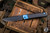 Medford Gentleman Jack (GJ-2) Slip Joint Titanium Knife Black w/ Brushed Blue Bolster 3.1" Drop Point DLC