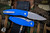 Three Rivers Manufacturing ATOM Folding Knife Royal Blue G10 3.5" MagnaCut Drop Point Stonewash