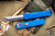 Heretic Knives Manticore X OTF Knife Blue Grenade Grip 3.75" Tanto Stonewash H031F-2A-BLU