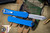 Heretic Knives Manticore X OTF Knife Blue Grenade Grip 3.75" Tanto Stonewash H031F-2A-BLU