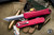 Heretic Knives Manticore X OTF Knife Red Grenade Grip 3.75" Tanto Stonewash H031F-2A-RED