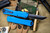  Heretic Knives Manticore X OTF Knife Blue Grenade Grip 3.75" Tanto DLC H031F-6A-BLU