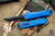  Heretic Knives Manticore X OTF Knife Blue Grenade Grip 3.75" Tanto DLC H031F-6A-BLU