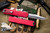 Heretic Knives Manticore X OTF Knife Red Grenade Grip 3.75" Bowie Stonewash H030BF-2A-RED