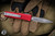 Preowned-Microtech UTX-85 Red OTF 3" Dagger Stonewash Apocalyptic Serrated 232-12APRD