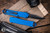 Heretic Knives Manticore S Frag OTF Automatic Knife Blue 2.6" Bowie DLC Black  H022BF-6A-BLU