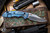 Hinderer Knives XM-18 3.5" Bowie Non Flipper Folding Knife Red G10, Stonewash Blue