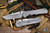 Chris Reeve Knives Large Inkosi Folding Knife Glass Blasted Titanium, Blue Accents 3.6" MagnaCut Tanto Stonewash LIN-1130