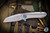 Skiff Blades Asylum Titanium Blasted Milled Framelock Ice Blue Accents 3" Stonewash #10