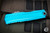 Microtech Cypher II OTF Automatic Knife Turquoise Aluminum 3.5" Dagger Stonewash Serrated 1242-12TQ
