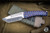 Medford Marauder-H Folding Knife Blasted Blue Flamed "DiamondHead" Sculpted Titanium 3.75" Tanto  MK045