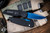  ProTech TR-3 X1 Automatic Folding Knife Black Fish Scale Aluminum 3.5" 154CM Clip Point Sapphire Blue