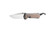 Chris Reeve Knives Large Sebenza 31 Folding Knife Glass Blasted Titanium, Natural Canvas Micarta Inlay 3.6" MagnaCut Drop Point Stonewash L31-1660