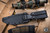 RMJ Tactical Jungle Combat Fixed Blade Knife Hyena Brown G10 7" Tungsten Gray Cerakote