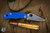 Spyderco Micro Bug Slip Joint Folding Knife Blue G10 1.3" 12C27 Satin C133GBLP
