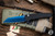Preowned-ProTech Malibu Limited Edition Manual Flipper Knife Dragon Scale Black 3.25" Sapphire Blue Reverse Tanto  5236-SB