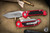 Microtech LUDT Gen III Automatic Folding Knife T/E Apocalyptic Full Serrate Red 3.5" Tanto Stonewash 1136-12APRD