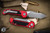 Microtech LUDT Gen III Automatic Folding Knife T/E Apocalyptic Full Serrate Red 3.5" Tanto Stonewash 1136-12APRD