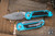 Microtech LUDT Gen III Automatic Folding Knife Turquoise 3.5" Drop Point Stonewash 1135-10TQ