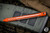 Nottingham Tactical Tibutton Pen Straight Flute Dots Orange/Silver Distressed Titanium 5.5" G2 Single Lock RHSL