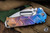 Medford Praetorian Ti Folding Knife Fade "Stained Glass" Sculpted Titanium 3.75" Satin Tanto