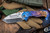 Medford Praetorian Ti Folding Knife Fade "Stained Glass" Sculpted Titanium 3.75" Satin Tanto