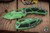 Heretic Knives Medusa Automatic Knife Toxic Green Cell-Shaded 3.25" Recurve Green H012-CS-TX