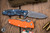 Hinderer Knives Eklipse 3.5" Slicer Hollow Ground -Orange G10, Battle Blue Titanium