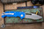 Demko Knives MGAD20S Folding Knife Blue G10 3.75" Kopis Stonewash
