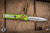 Preowned-Microtech Ultratech Zombie Tech OTF Automatic Knife Green/Red 3.4" Dagger Stonewash Serrated 122-11Z