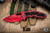 Preowned-Heretic Knives Medusa Manual Folding Knife Red Cell-Shaded 3" MagnaCut Tanto H009-CS-RD