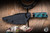 Half Face Blades Pac-Man Fixed Blade Knife Teal Shade Tree Micarta-Coyote G10 3.2" S45VN  Black